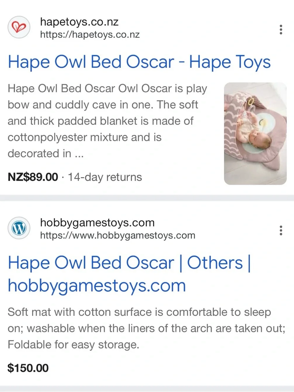 Hape Owl Playmat/Bed